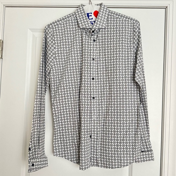 Express Black and White Casual Button Down Shirt - Picture 2 of 8